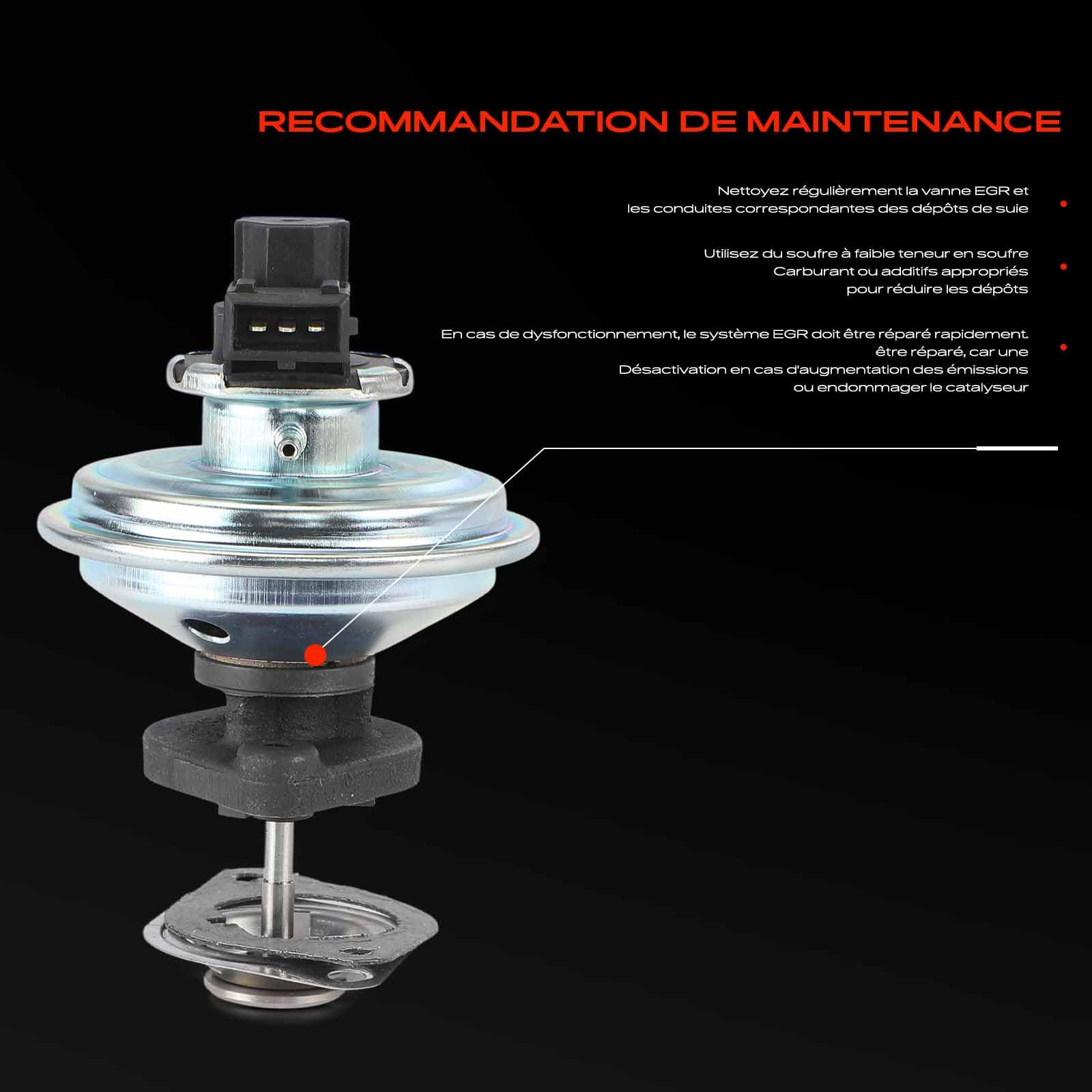Frankberg Vanne EGR (recirculation des gaz d'échappement) à 3 broches | Compatible avec: Série 1 Cabriolet E88, Série 1 E81, Coupé Série 3 E92, Série 3 Touring E91, Série 3 E90