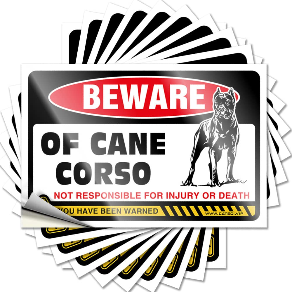 Cakjuice Bumper Sticker Beware Of Cane Corso Funny Sticker 10 Pcs Car Stickers And Decals Car Bandaid Sticker (Size : 8X12cm)