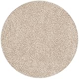 SAFAVIEH California Shag Collection Area Rug - 4' Round, Beige, Non-Shedding & Easy to Clean, Ultra Plush Thick Pile, Ideal for Living Room, Bedroom, Dining Space (SG151-1313)