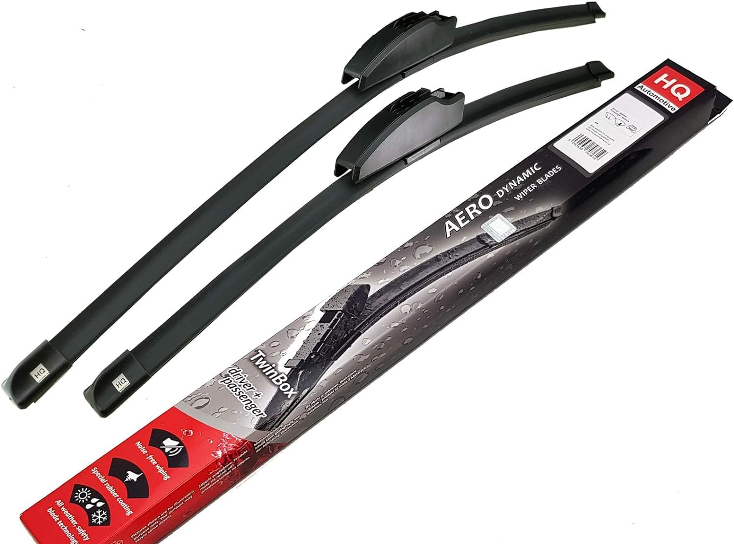 Set of Front Frameless Flat Aero Wiper Blades HQ Automotive - ADR62-621 Twin Box
