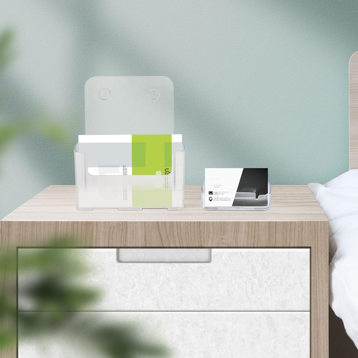 Soporte transparente para documentos A4, acrílico para oficina, folletos de pared y revistas, estante de soporte único para documentos