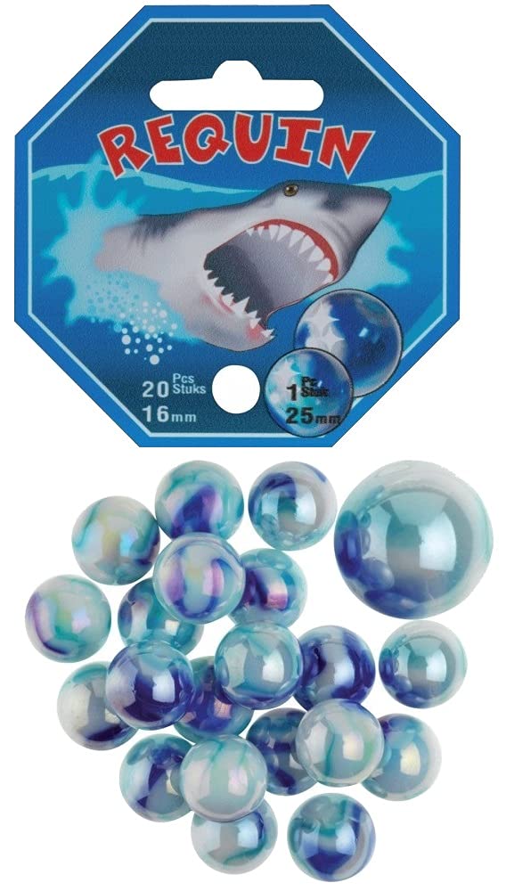 jouets Sachet Requin de 20 Billes 1.6 cm + 1 Callot 2.5 - Jeu de Recreation - nouveauté