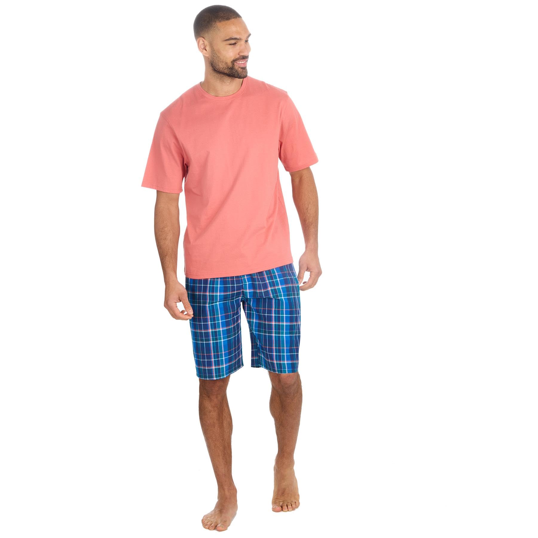 style it up 2 Piece Cotton Sleepwear Set for Men - Short Sleeve, Crew Neck, Loungewear Together with Plaid Shorts, Casual and Comfortable-picture-23
