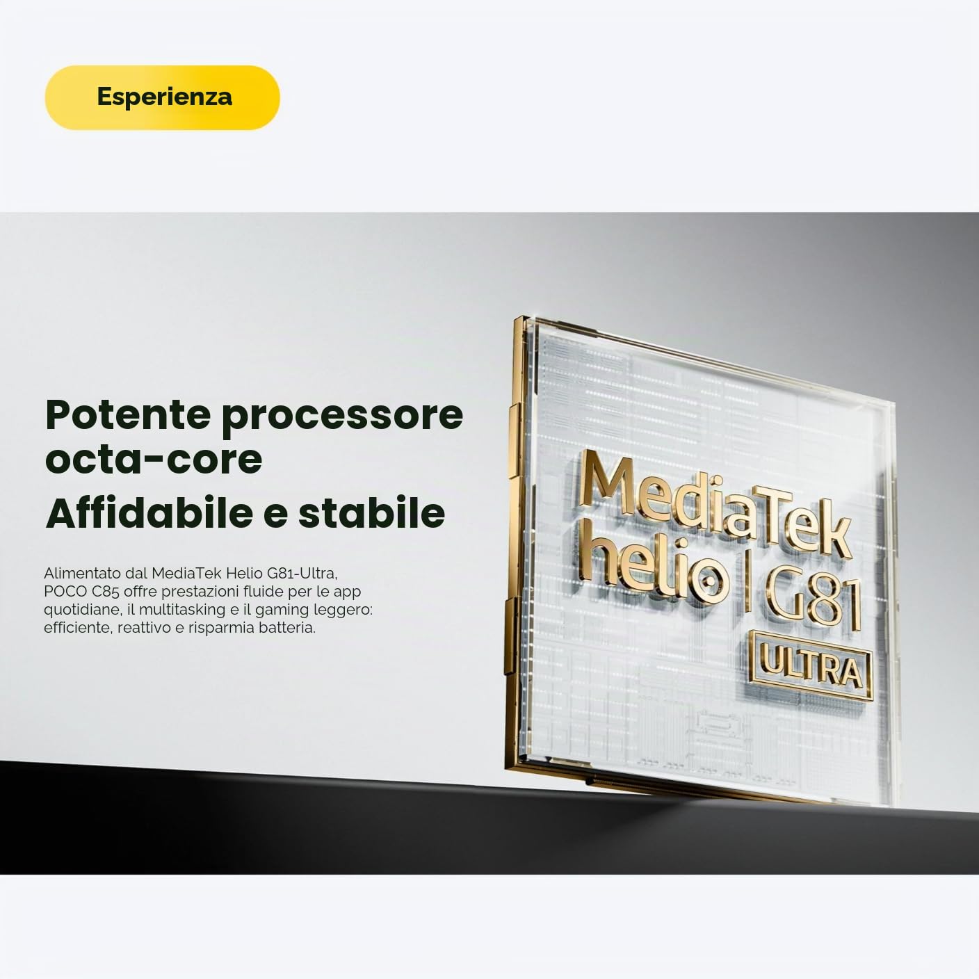XIAOMI POCO C85, Smartphone 8+256GB, Display da 6,99 pollici 120 Hz, design 7,99 mm, MediaTek Helio G81-Ultra Octa-core, doppia fotocamera AI da 50 MP, 6000 mAh, verde, caricabatterie non incluso