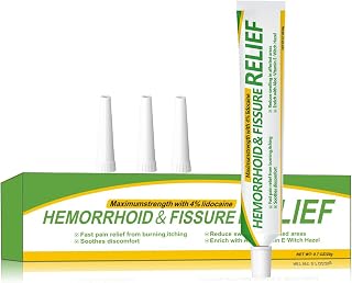 Hemorrhoid & Fissure Relief Ointment 20g– 4% Lidocaine Maximum Strength Hemorrhoid Cream, Fast Itching Burning Swelling Relief, Herbs Fast Acting Ingredients. 0.7 oz.