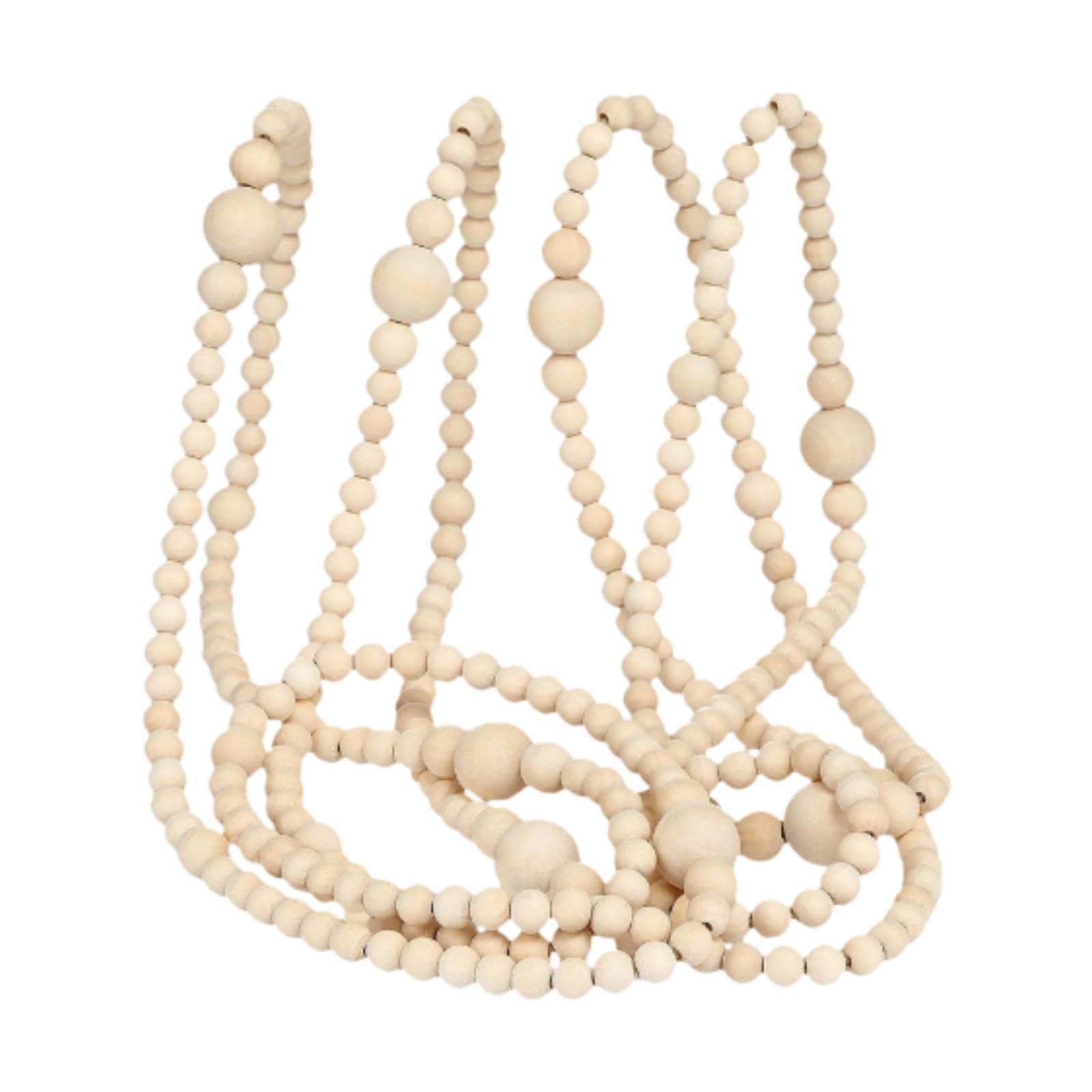 Guirlande de perles en bois de Noël pour remplacer le plastique par une décoration suspendue naturelle