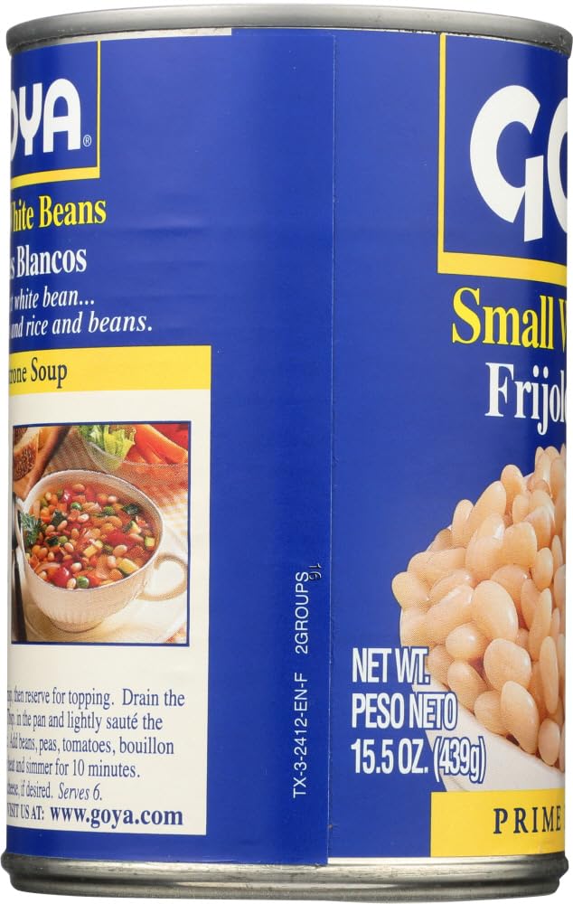 Goya Small White Beans Habichuelas Blancas 15.5 Oz. Pack Of 6.