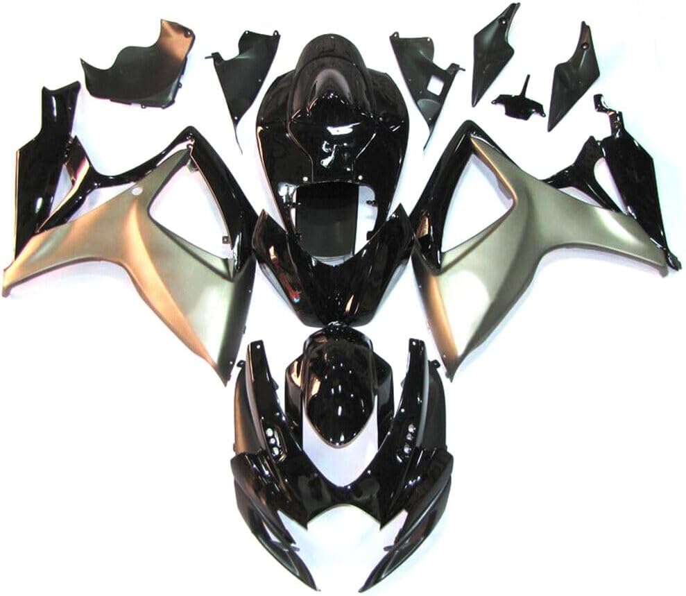 Injection Fairings Compatible for Suzuki GSXR600 GSXR750 2006 2007 GSXR 600 GSXR 750 06 07 Body Kits Fairings Kit ABS Plastics Motorcycle Glossy Black Bodywork