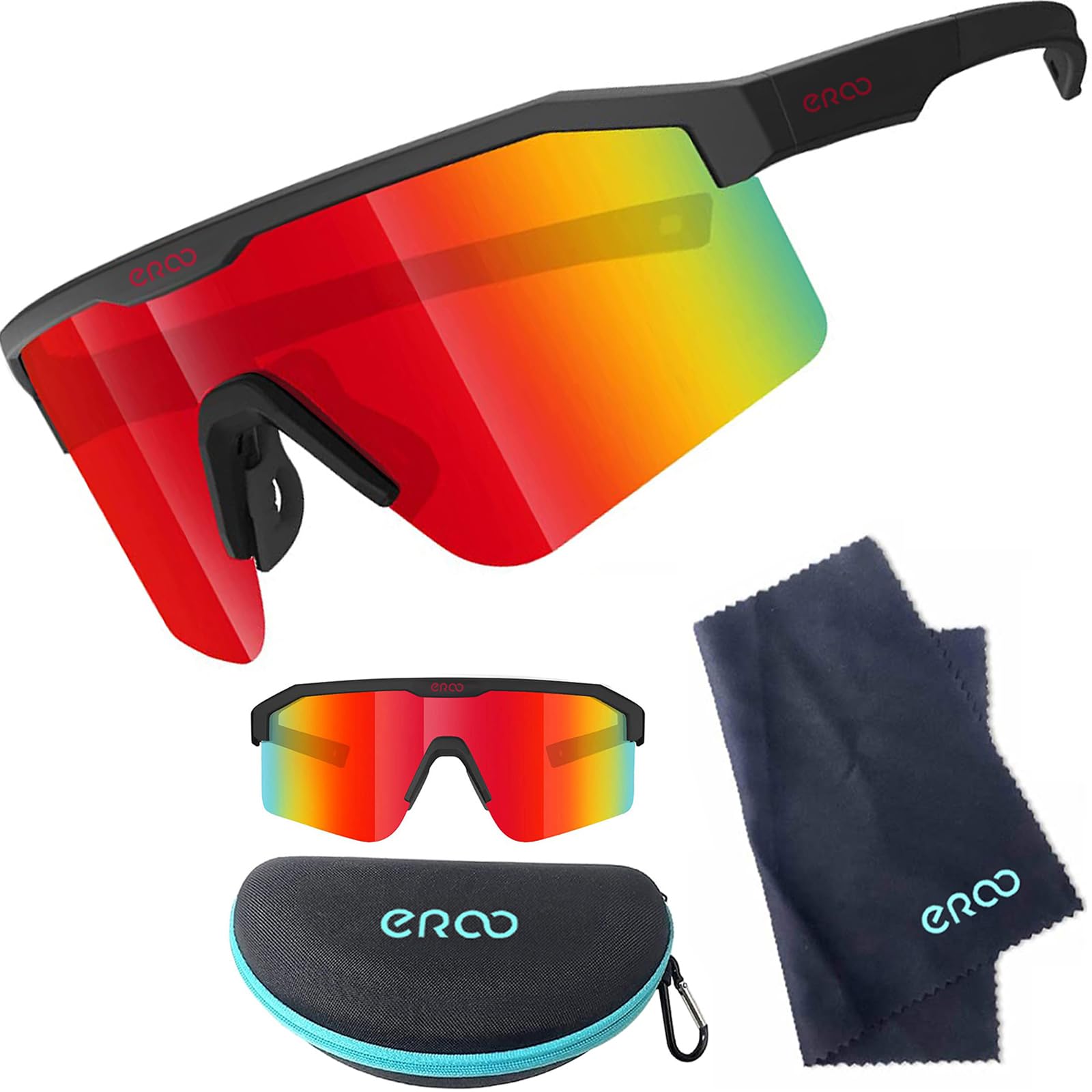 EAZYRUN Polaryzacyjne sportowe okulary przeciwsłoneczne dla mężczyzn i kobiet, okulary przeciwsłoneczne do jazdy na rowerze, biegania, MTB, baseball, narciarstwa, siatkówki plażowej