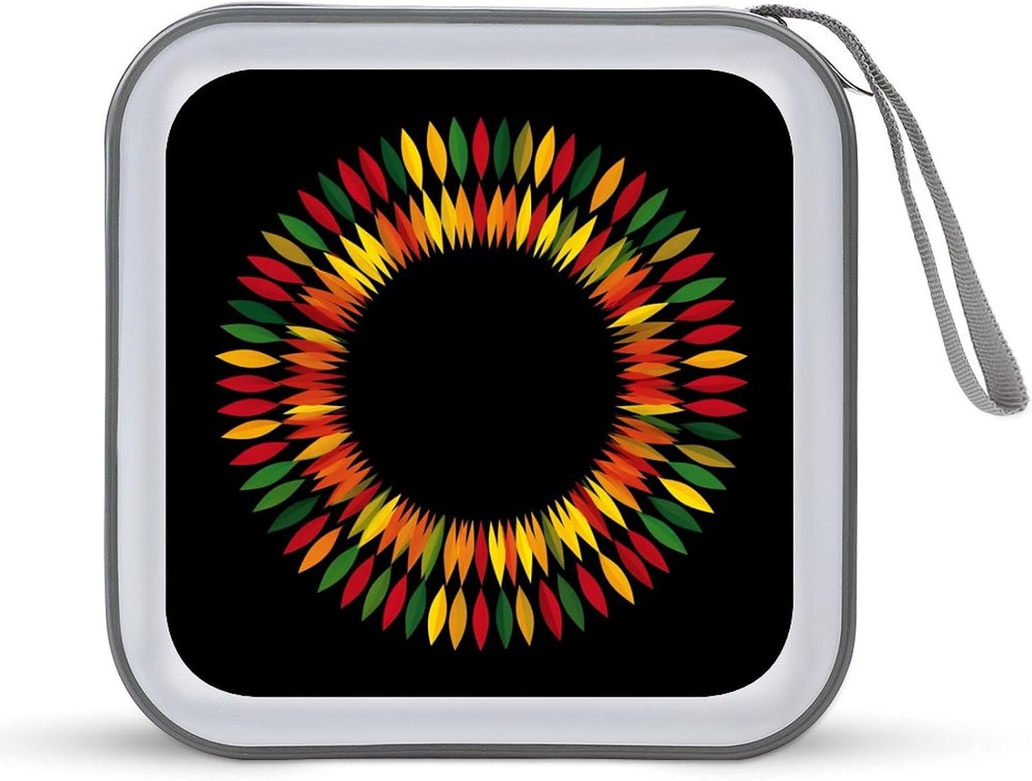 Colorful Abstract Circle Shapes Red Yellow Green CD Case DVD Storage Case Portable for Car Home Travel