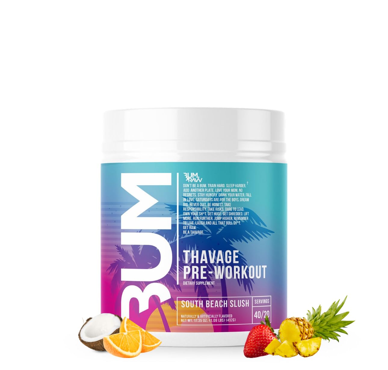RAW Pre Workout Powder, Thavage (Champion Mentality) - Chris Bumstead Sports Nutrition Supplement for Men & Women - Cbum Pre Workout for Working Out, Hydration, Mental Focus & Energy - 40 Servings — Amazon image 9