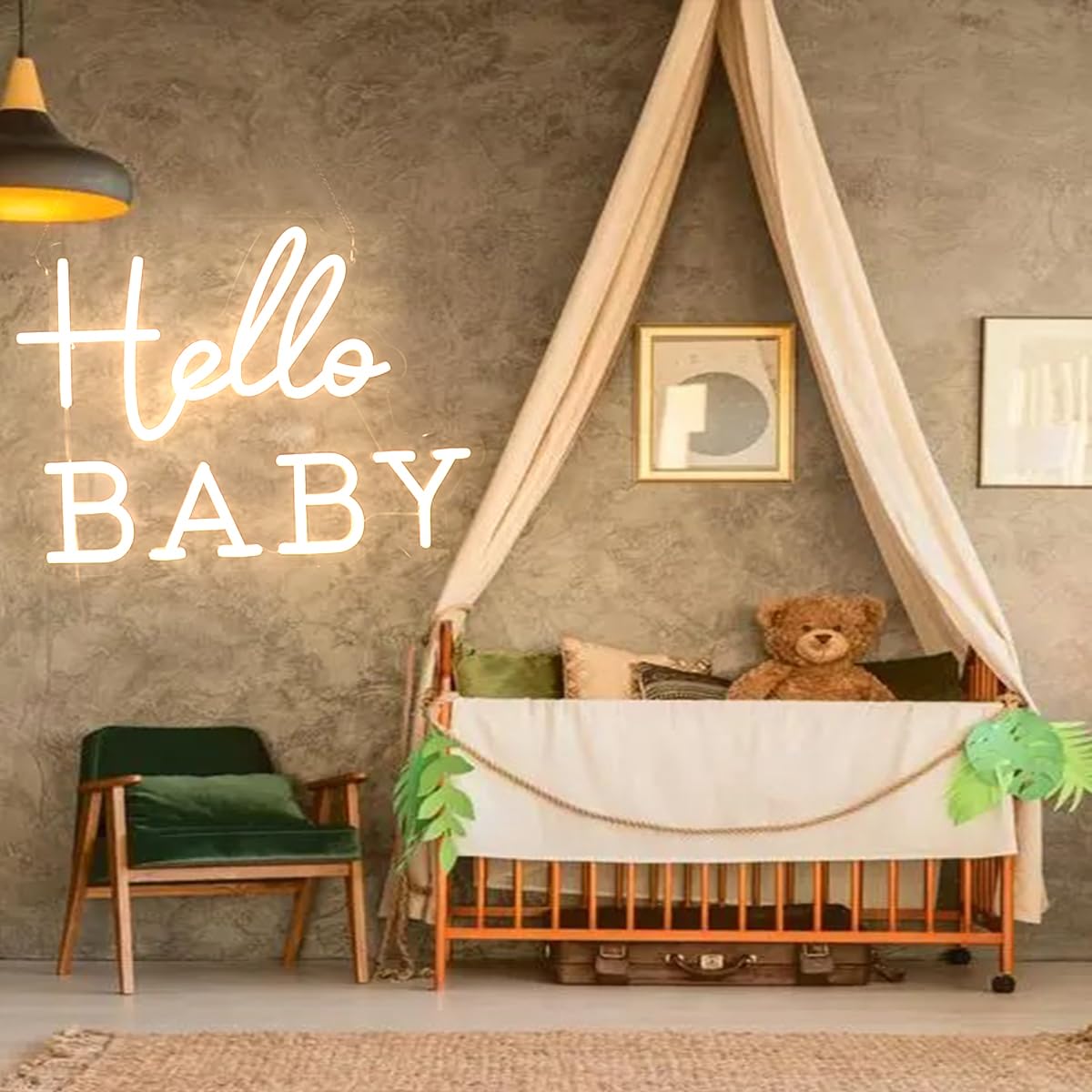 "Hello Baby" LED Neon Sign for Gender Reveal Party - Warm White Letters for Welcome Baby Pregnancy Announcement Baby Shower Yard Decor - Image 4