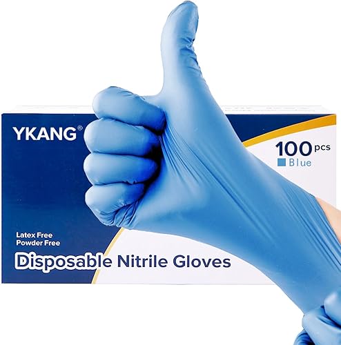 Miniatura 1 de YKANG Guantes desechables de nitrilo negros, guantes desechables sin látex, 100 unidades, guantes de cocina aptos para alimentos