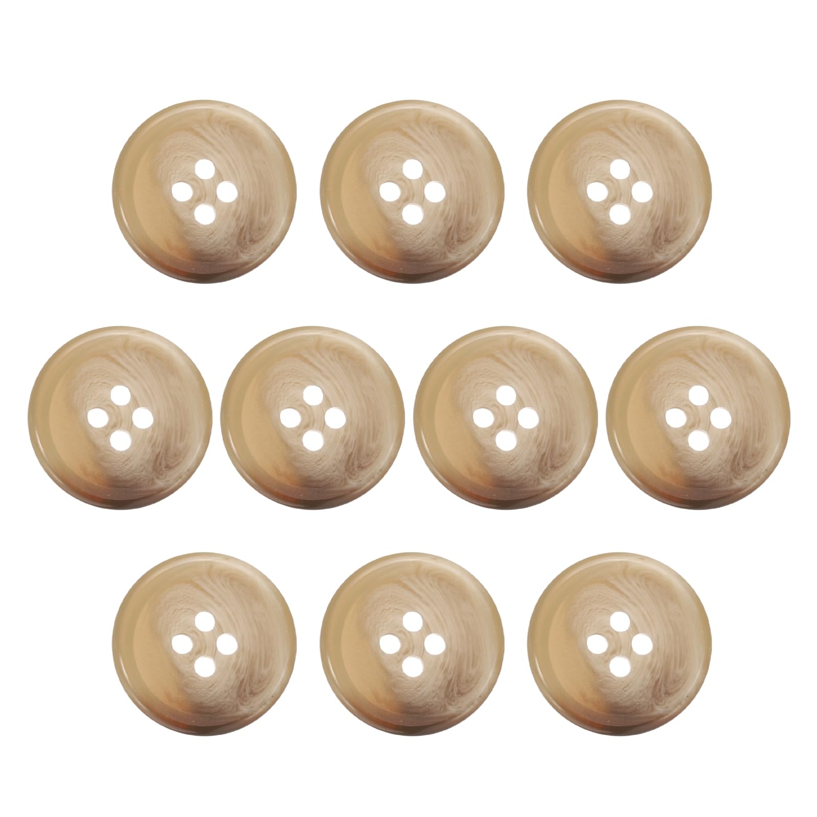 sourcing map 10pcs Resin Sewing Button, 20mm 3/4-Inch 4 Holes Round Pattern Flatback Buttons for Coat, Suits, Clothes Garment & DIY Crafts, 1#Coffee Brown