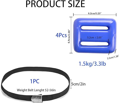Miniatura 9 de Pesas de buceo para cinturón de peso de buceo (1-3.3 libras1.1 lbs-3.3 lbs), pesas de vinilo para buceo, pesas de buceo recubiertas, pesas de plomo