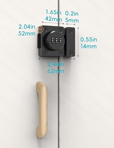 Miniatura 2 de I-EASYDWW Pestillo de contraseña para gabinete, cerradura de gabinete sin llave, pestillo de armario, pestillo de combinación, cerradura de