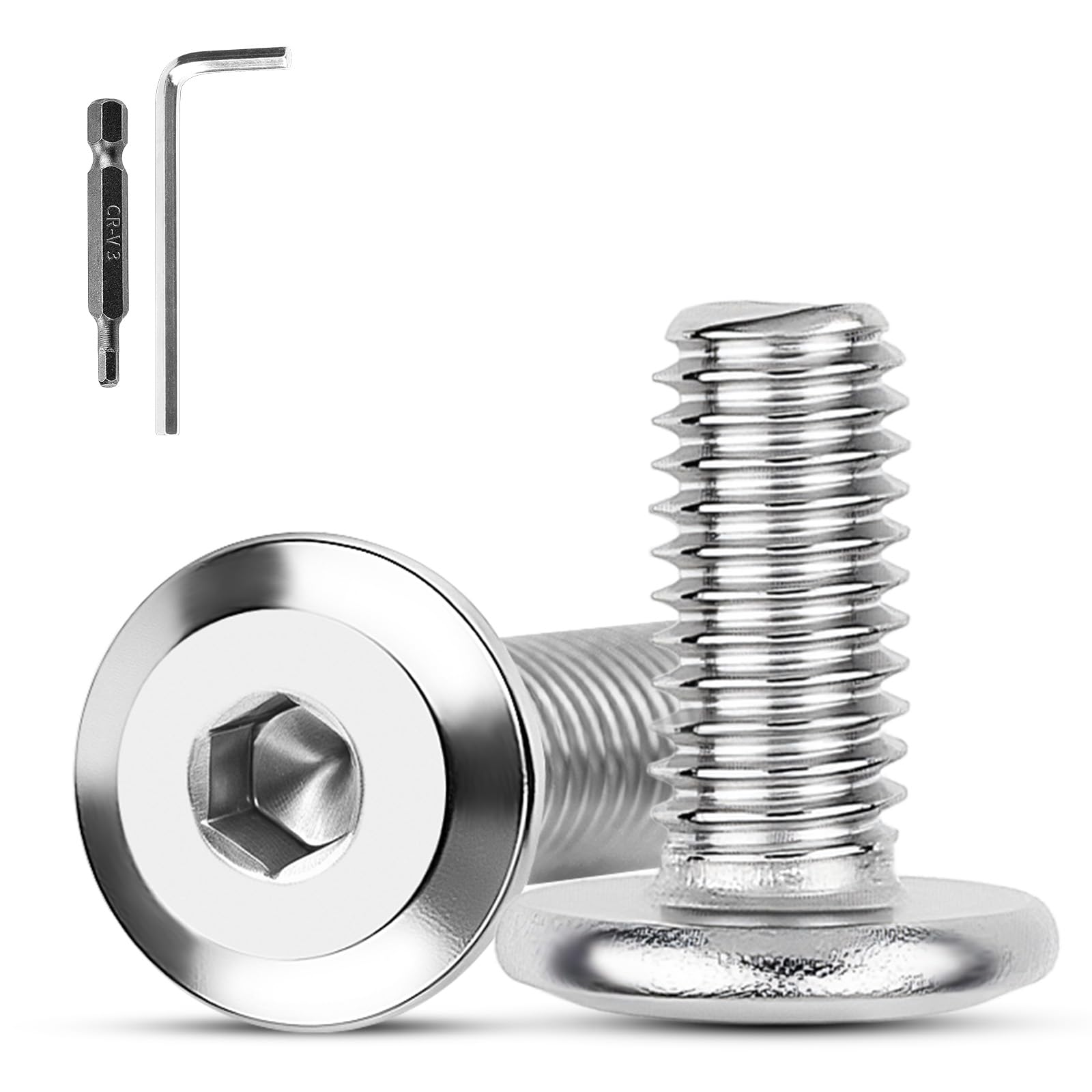 XRXYMQ M5 Bolts 35 Pcs M5 x 12 mm Flat Head A2 Stainless Steel