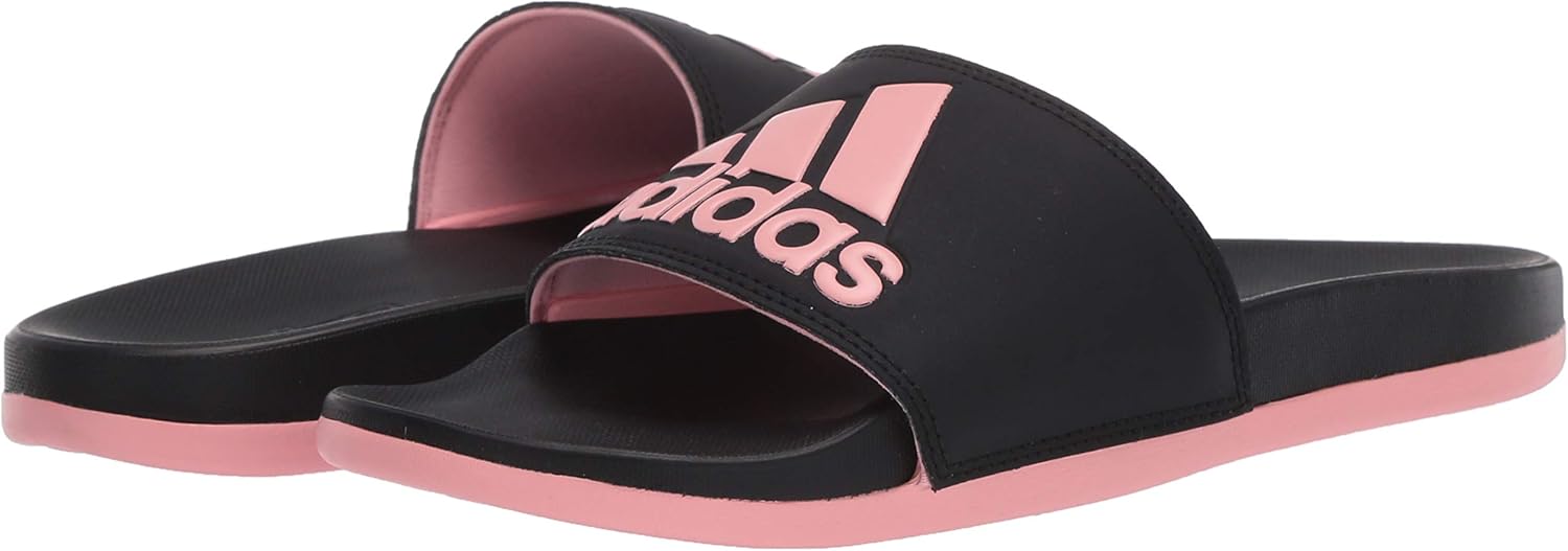 adidas Women's Adilette Comfort Slides, Core Black/Glory Pink/Core Black, 7