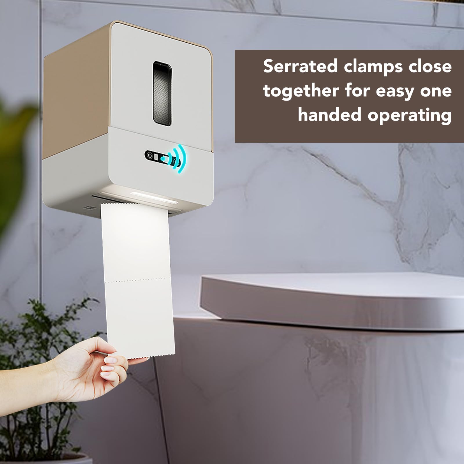 Dispenser Automatico di Asciugamani di Carta Senza, Portarotolo Intelligente per Montaggio a Parete, Dispenser Elettrico di Asciugamani di Carta con Luce Notturna per