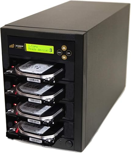Acumen Disc Duplicadora de discos duros SATA II de 1 a 3 (hasta 300 MBs) - Disco HDD y SSD Copiadora y desinfectante de tarjetas de memoria