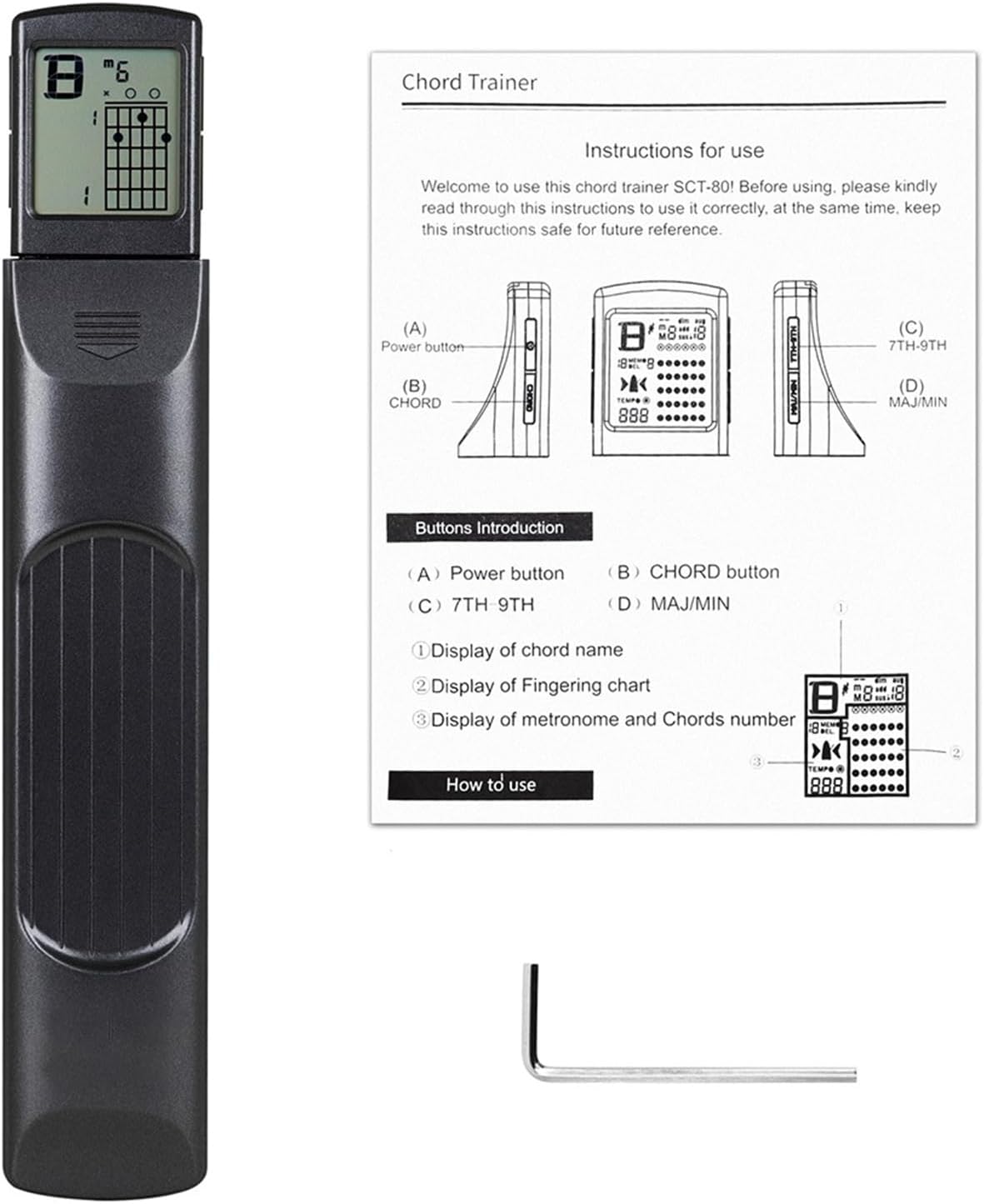 プログラム可能なポケットギターツールコードトレーナー6フレット練習コード練習デバイスに耐えるプログラム可能なポケットギター