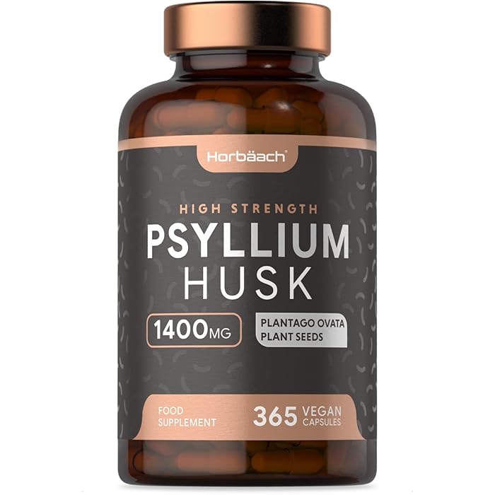 Buy Psyllium Husk 1400mg 365 Vegan Capsules High Strength, Natural