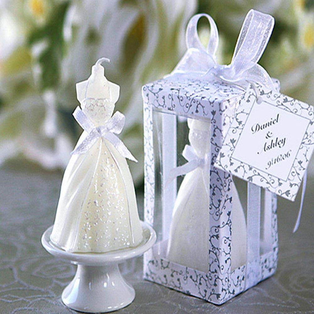 Amazon.com: MoonyLI 2Pcs Bride Candle Elegant Boxed Bridal Bride Gown Dress  Wedding Candle Gift Party Decoration (White) : Home & Kitchen