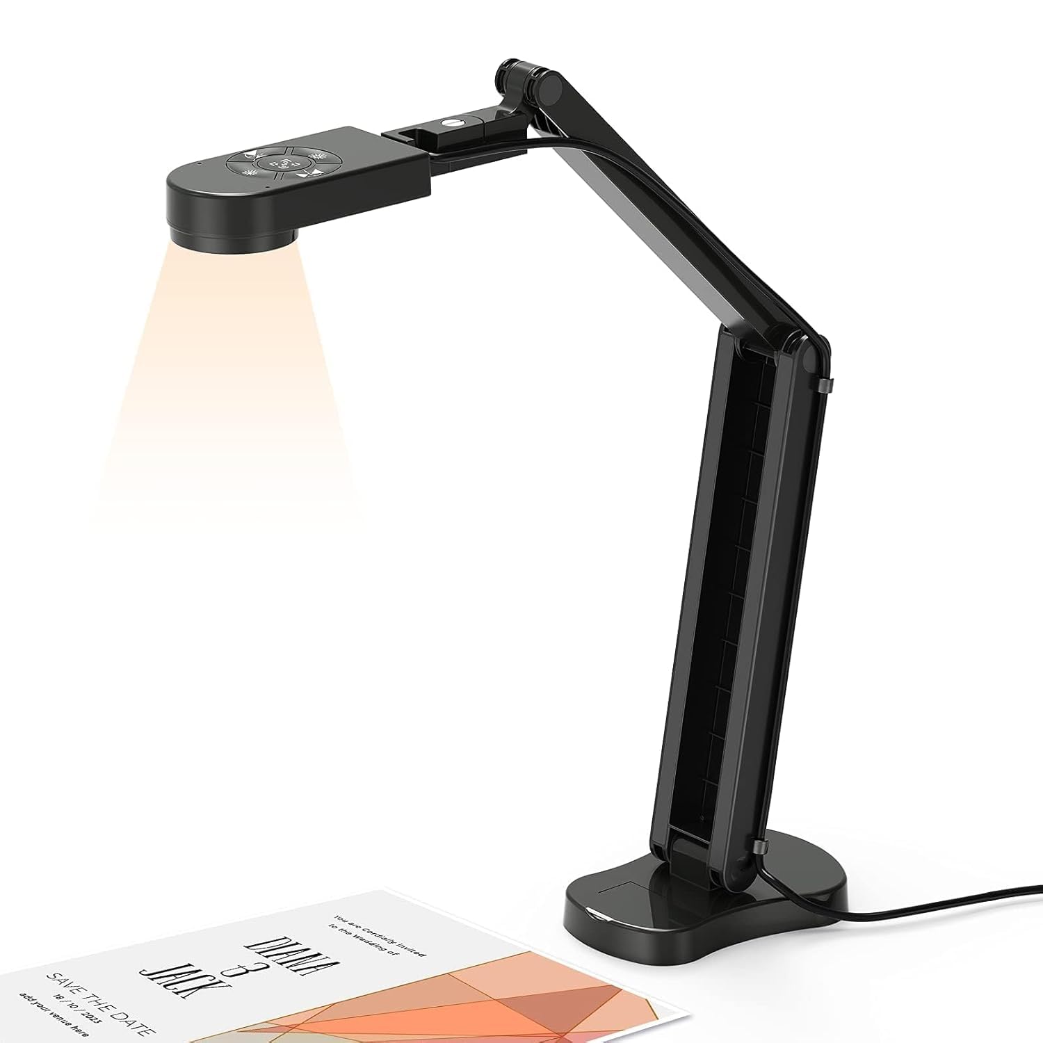 4K USB Document Camera for Teacher, 8MP Webcam & Visualiser for A3 Size with Dual Microphones, 3-Level LED Light, Image Invert, Foldable for Live Demo, Work with Windows, macOS and Chrome OS-image-5