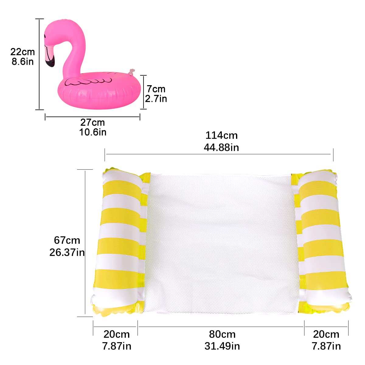 2 Pezzi Materasso ad Aria Piscina Acqua Amaca con 2 Pezzi Gonfiabile Porta Bevande, Gonfiabile Nuoto Letto 4 in1 Acqua Amaca Salotto Sedia Piscina Salotto Amaca Gonfiabile Piscina