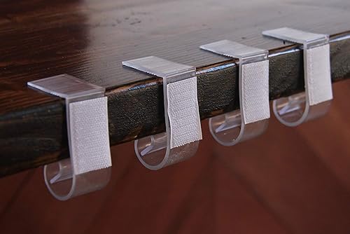 Miniatura 5 de NAVADEAL Clips de mantel para mesa de 1 a 1 14 pulgadas con gancho y bucle, paquete de 25 unidades, ideales para bodas, hogar, reuniones, fiestas,
