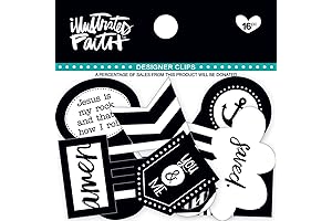 Illustrated Faith - Designer Paper Clips - Enchanting Patterns in Black and White