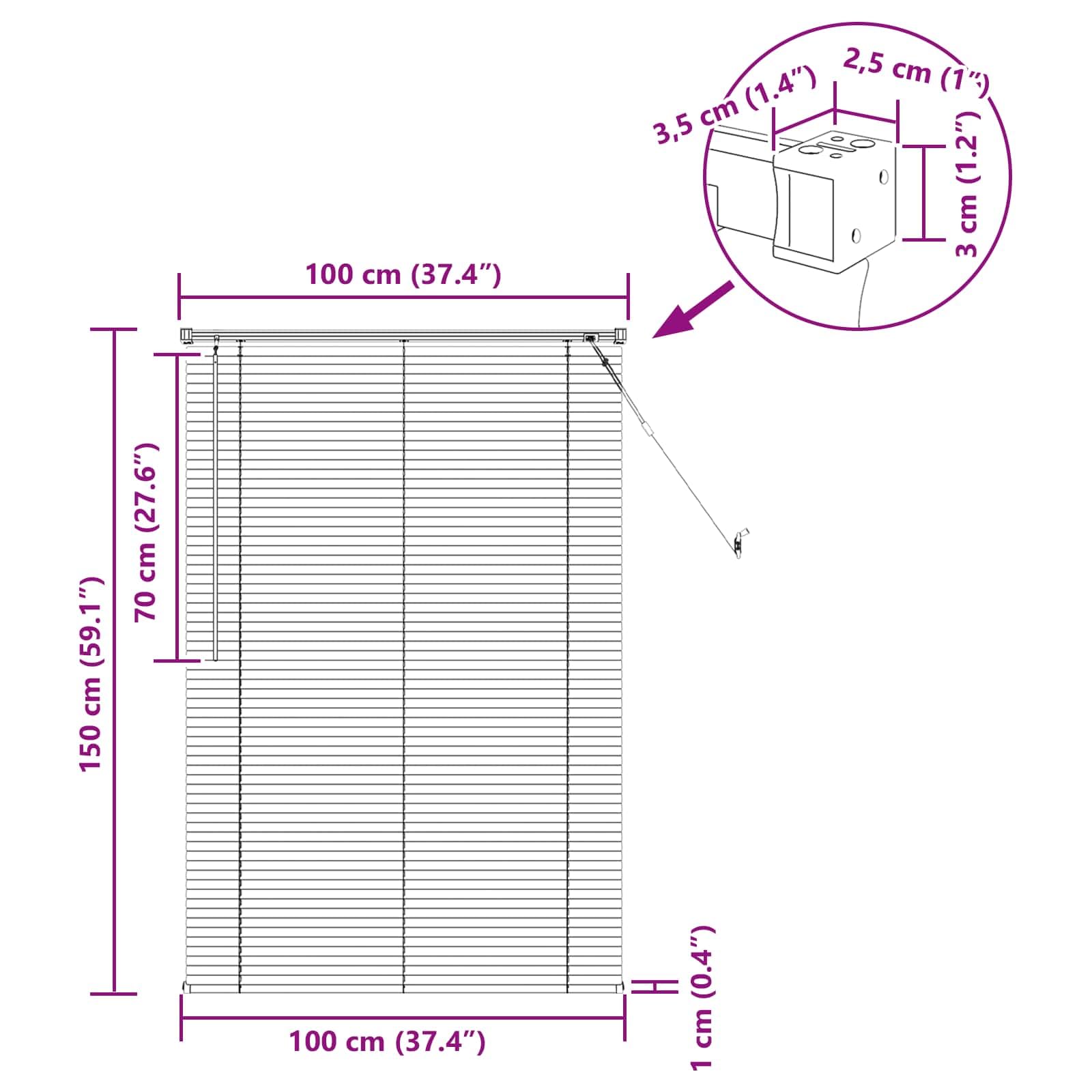 vidaXL Persiana Veneciana Gris Plateado 150 x 100 cm PVC, Persiana Veneciana Moderna y Resistente para Oficina en casa, filtra luz, Protege privacidad, Uso Interior