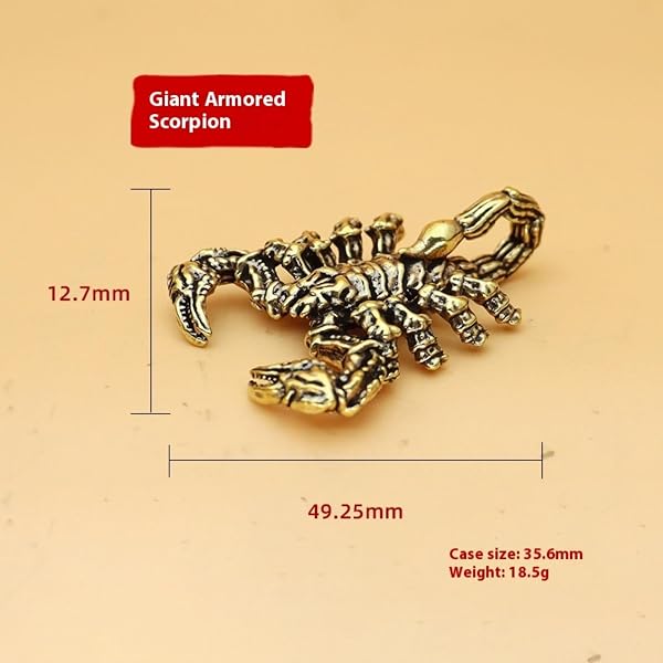 1 x Messing-Ameisen-Skorpion-Figur, massives Messing, Insektenkäfer, Statue, Sammlung, Desktop, kleines Ornament, Heimdekoration - 1