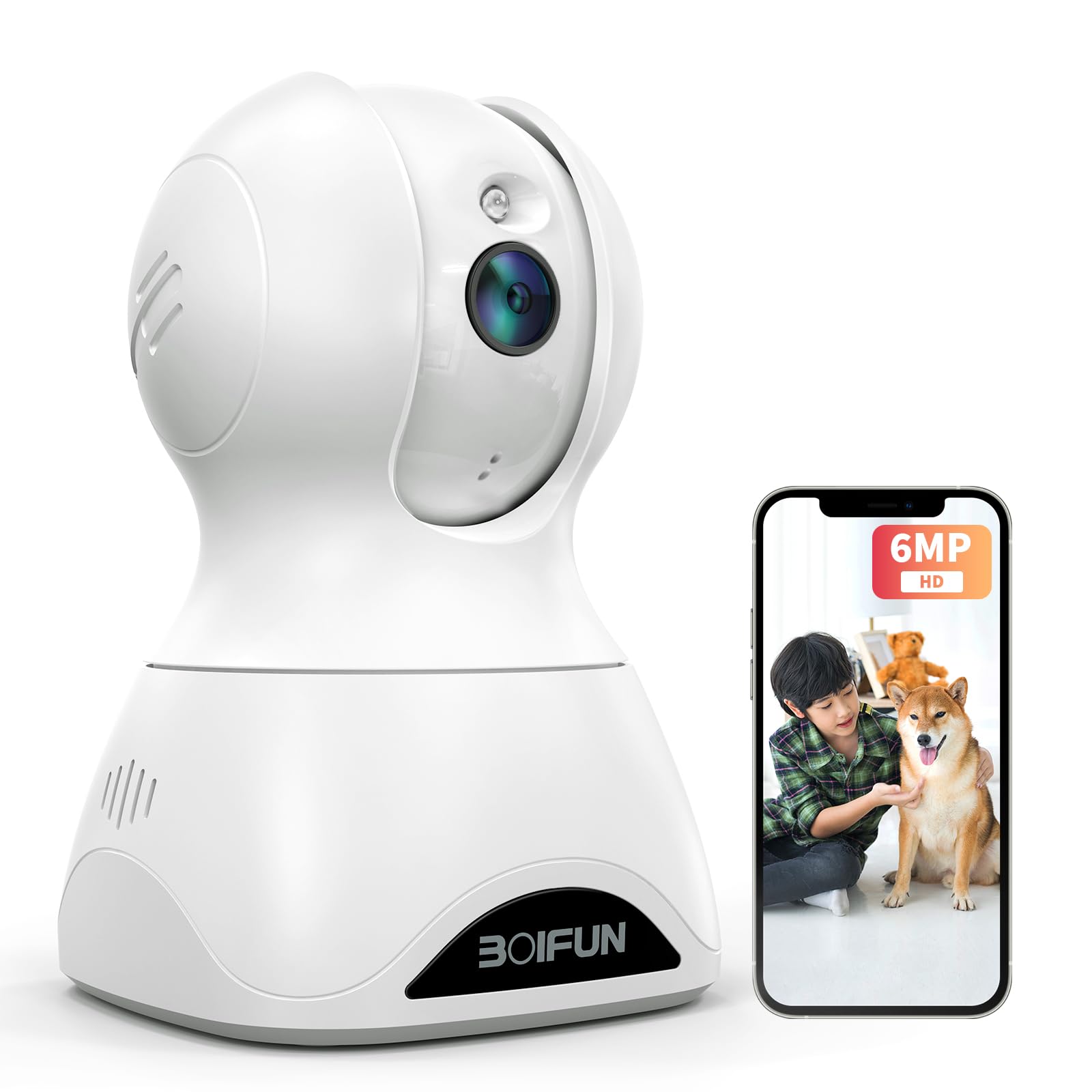 【2025 Evolution 6 Megapixels・Enhanced 2.4G and 5G WiFi】 Pet Camera AI Intelligence Monitoring Camera Nighttime Photography Security Camera Indoor 360° All-Round Surveillance iPhone Compatible 24-Hour