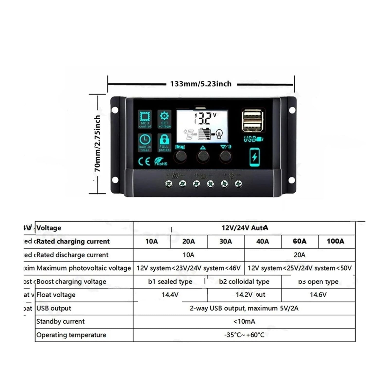 Inverter Convertisseur Kit Système Solaire 7000W avec Panneau 300W + Contrôleur 100A + Onduleur 12V/24V À 110V/220V pour Maison/RV/Camping(220V Solar kit)