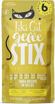 Tiki Cat Stix Gelee Wet Cat Treats, Tuna, 3 oz. Pouch 12 Count