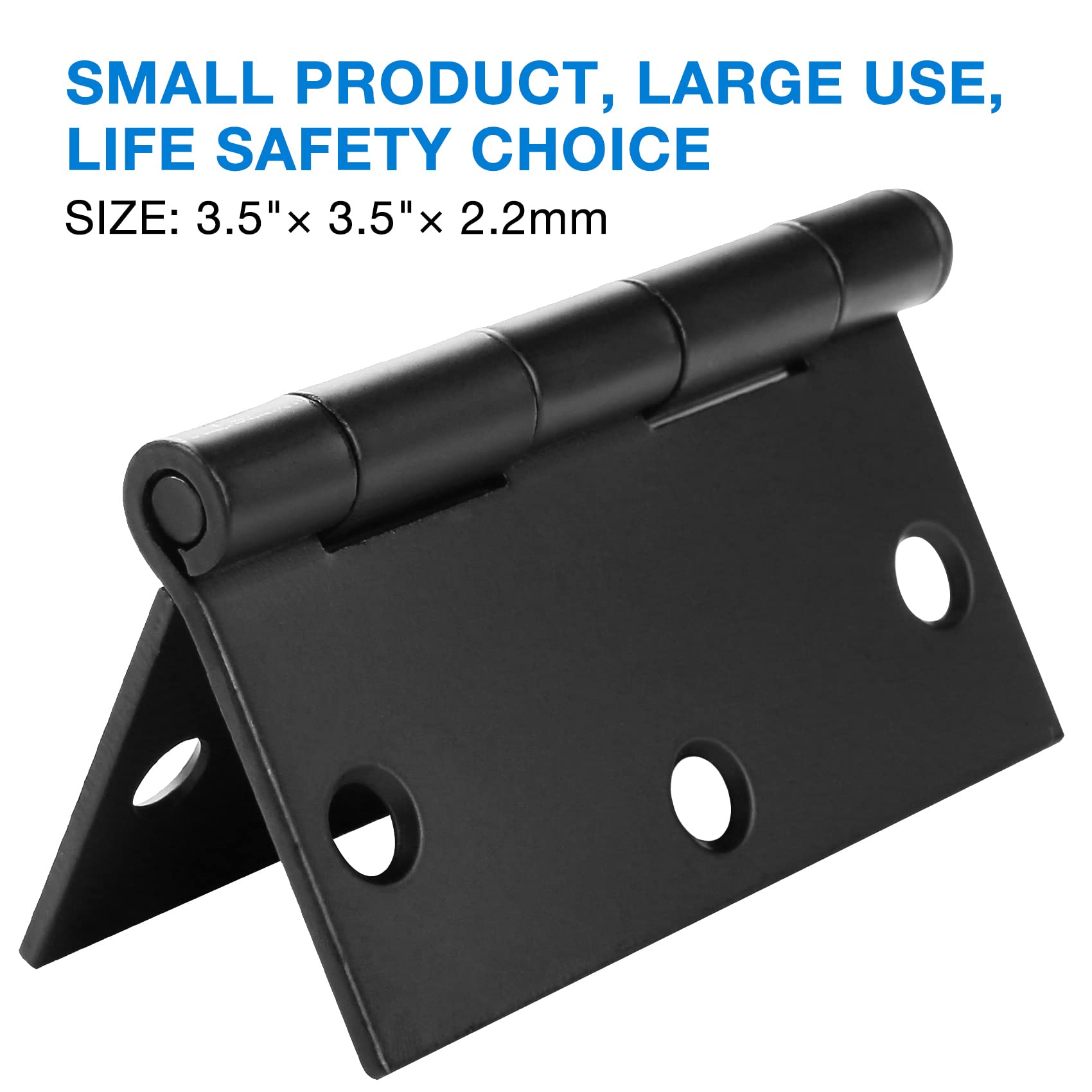 18 Pack Square Door Hinges Black Matte 3.5 Inch x 3.5" Matte Black Door