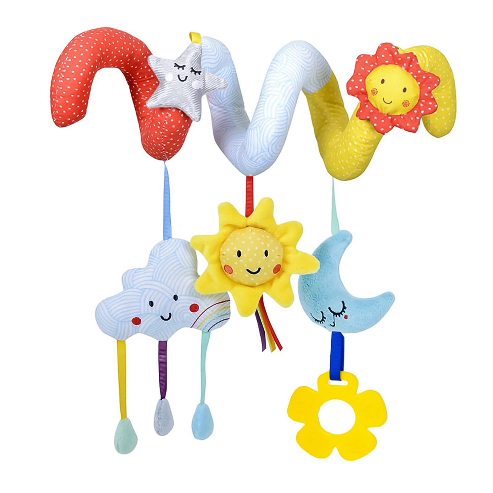 KASTWAVE Baby Spiral Activity Hanging Toys Stroller Toys Crib Cot Pram Car Seat Toy with Ringing Bell Teething Toy