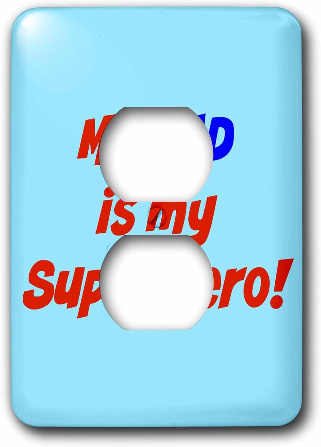 3dRose lsp_214403_6 My Dad Is My Superhero, Red And Blue Lettering - 2 Plug Outlet Cover