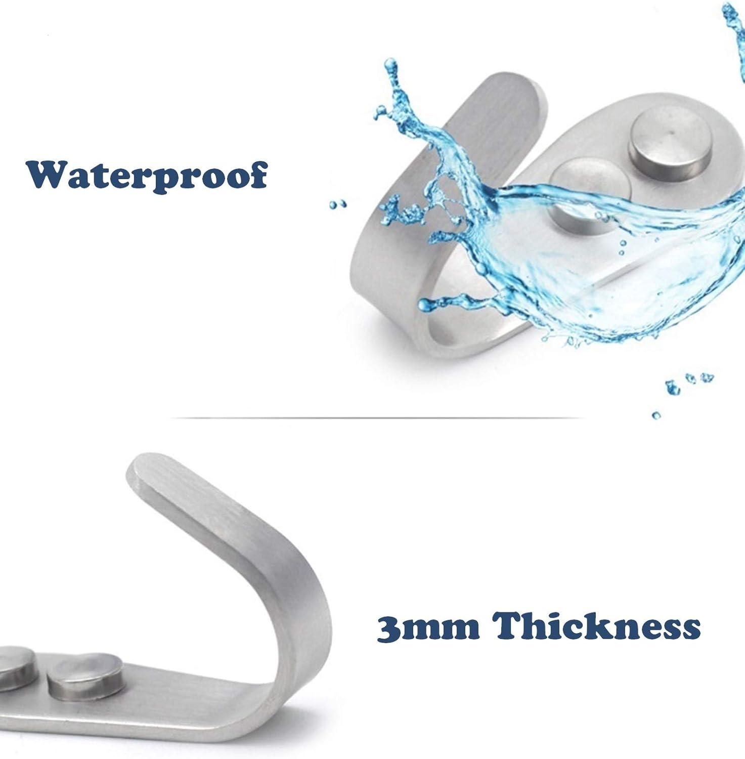 Wall Hooks Heavy Duty, 8 Pack Single Coat Hooks Stainless Steel Brushed Entrance Hooks, Small J Utility Hook for Hanging Clothes Jackets Robes Towels Hats Keys Bags Cups, Silver