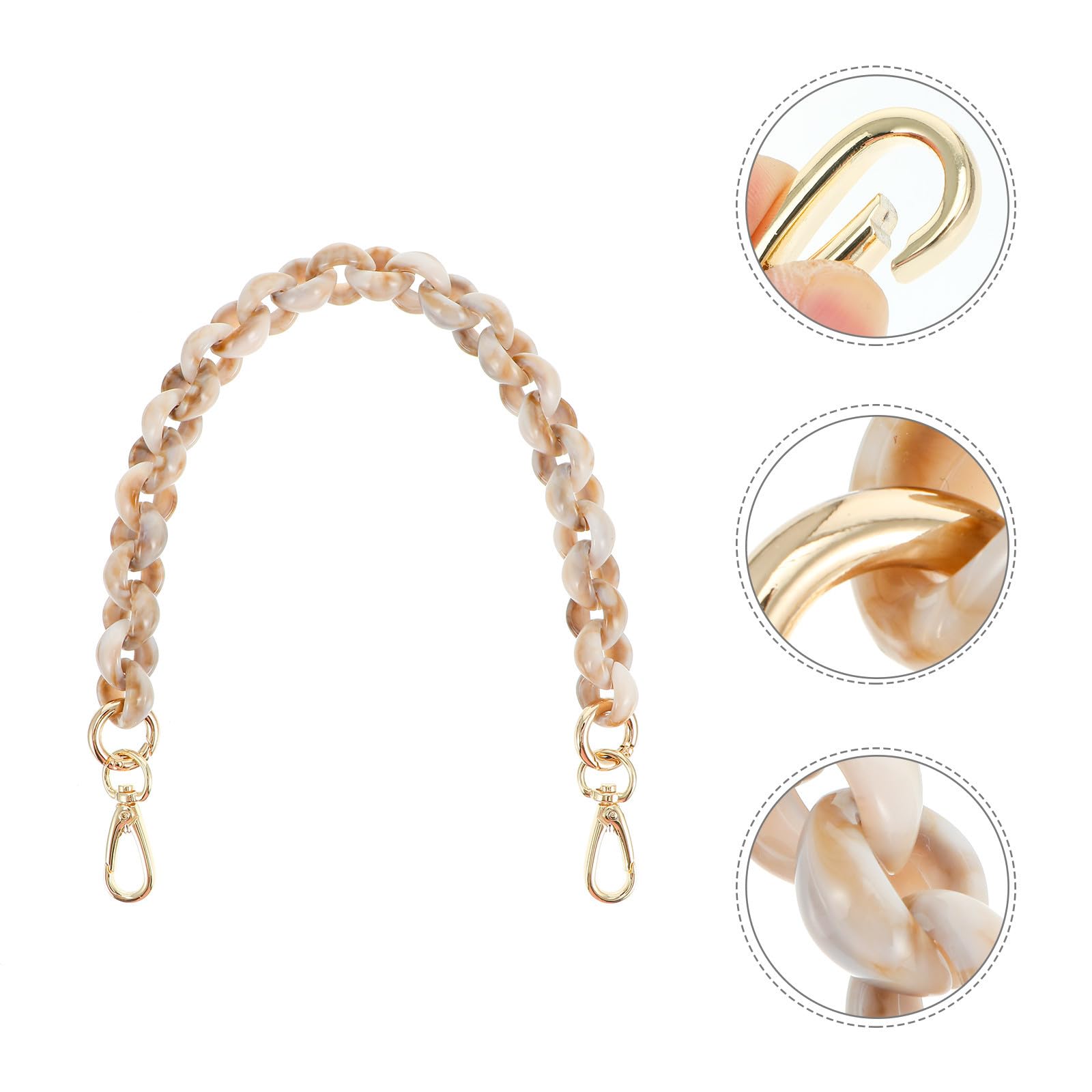 SEWACC 3stücke Verstellbare Förmige Resin Kette Für Handtaschen Marmor Muster Schultergurt Mit Metallverschluss Modisches Accessoire Für Frauen