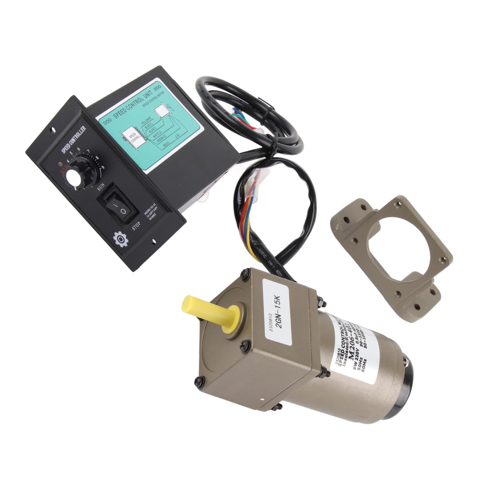 FTVOGUE Motor de Engranajes de CA Motor Asíncrono Monofásico de Metal 220 V 6 W Velocidad Ajustable 140 a 280 RPM de Desaceleración Reversible para Embalaje Equipo Transportador Textil (Relación de