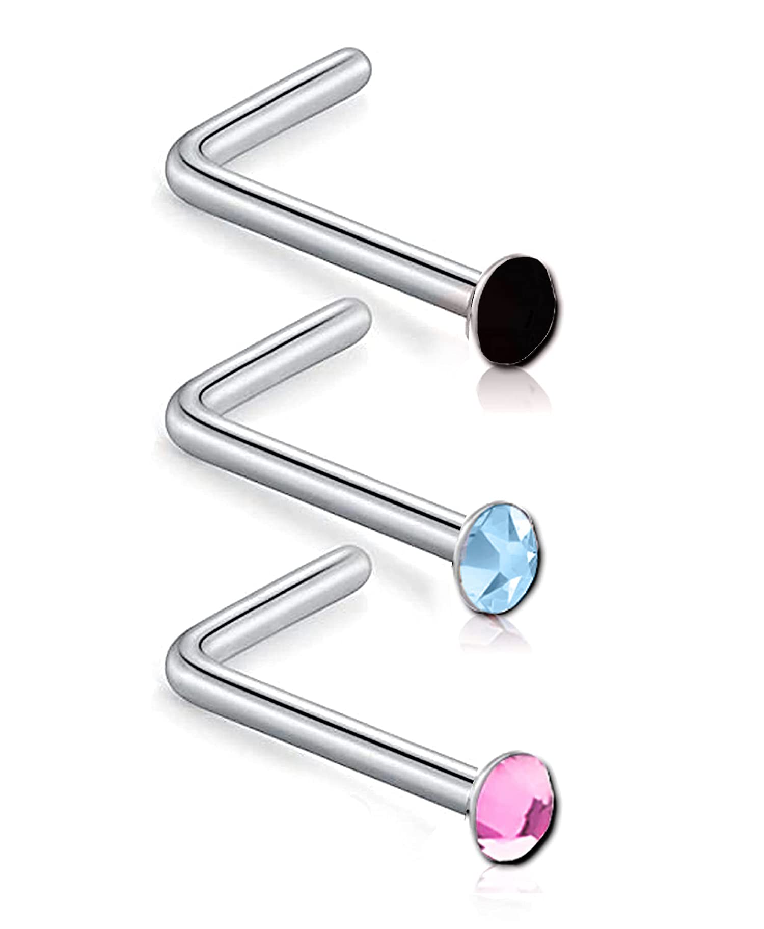 Via Mazzini Stainless Steel No Tarnish No Rusting 2mm Crystal Nose Pin Stud for Women and Girls (NR05005) 3 Pcs (B07KN4VKCT) Amazon Price History, Amazon Price Tracker