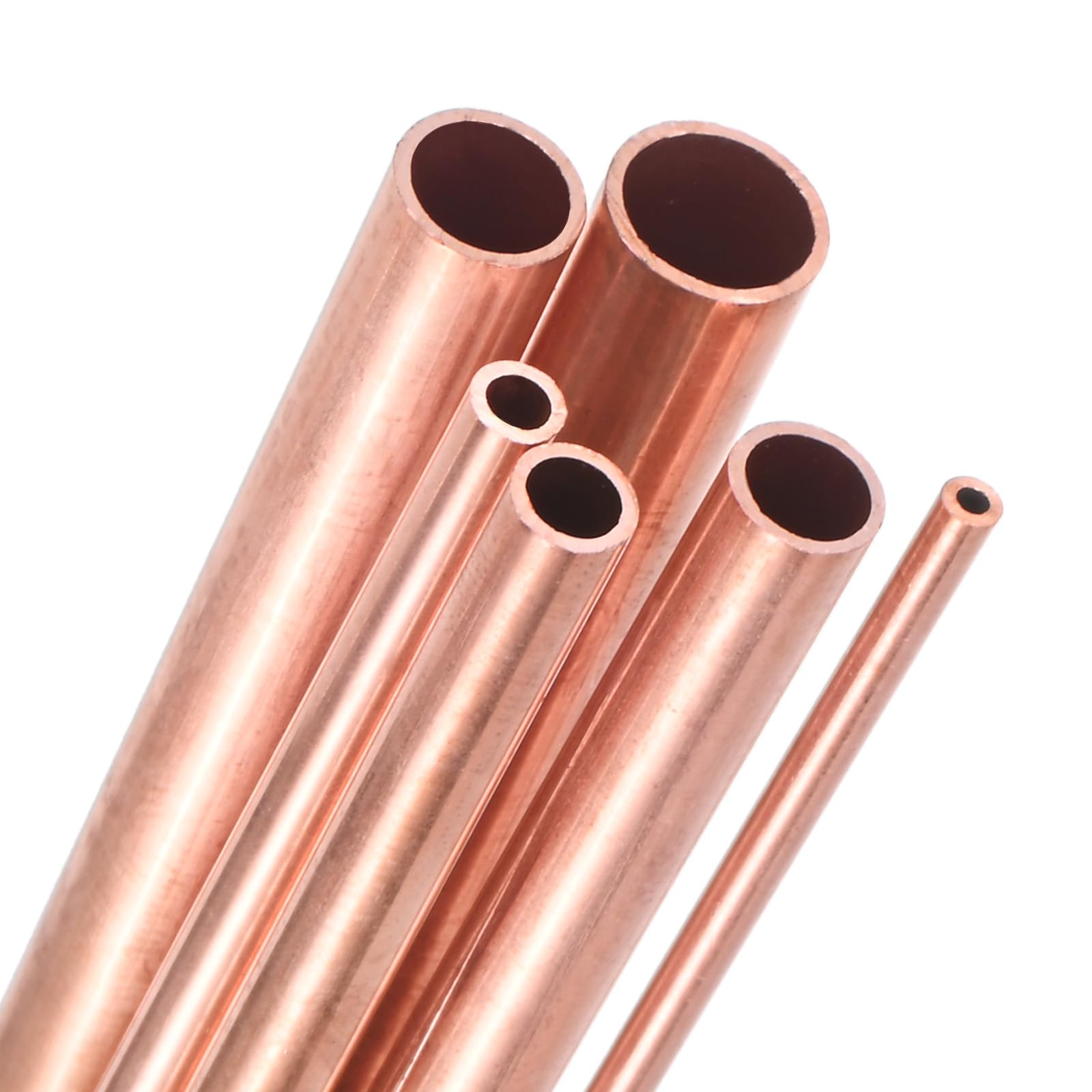 M METERXITY 200mm Copper Round Tube, 2mm 3mm 4mm 5mm 6mm 7mm OD 0.5mm Wall Thick Seamless Straight Copper Pipe Tubing for Construction/Machining/