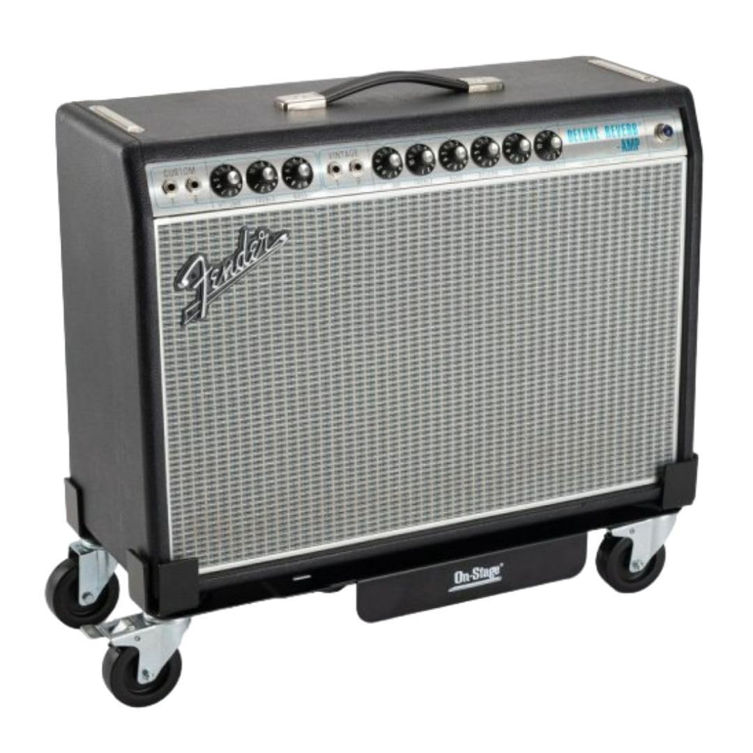 On-Stage AG5000 Amp Glider (Installation-Free Casters for Amplifiers, Rolling-Cart Attachment, Attachable Dolly, Amp Roller, Adjustable Length and Width, Solid Wheels, Heavy-Duty Steel, Black) - Image 6 thumbnail