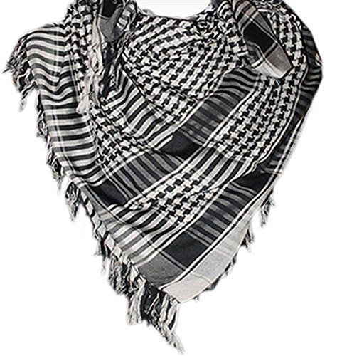 Houndstooth Square Shawl, Black and White2