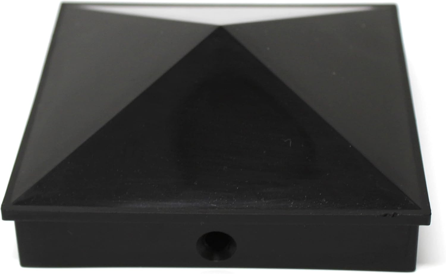 5x5 Nominal (4.5" x4.5") Plastic Pyramid Vinyl Fence Post Cap with Pre-Drilled Hole Black or White Multiple Quantities for Nominal 5" x 5" Posts (1, Black)