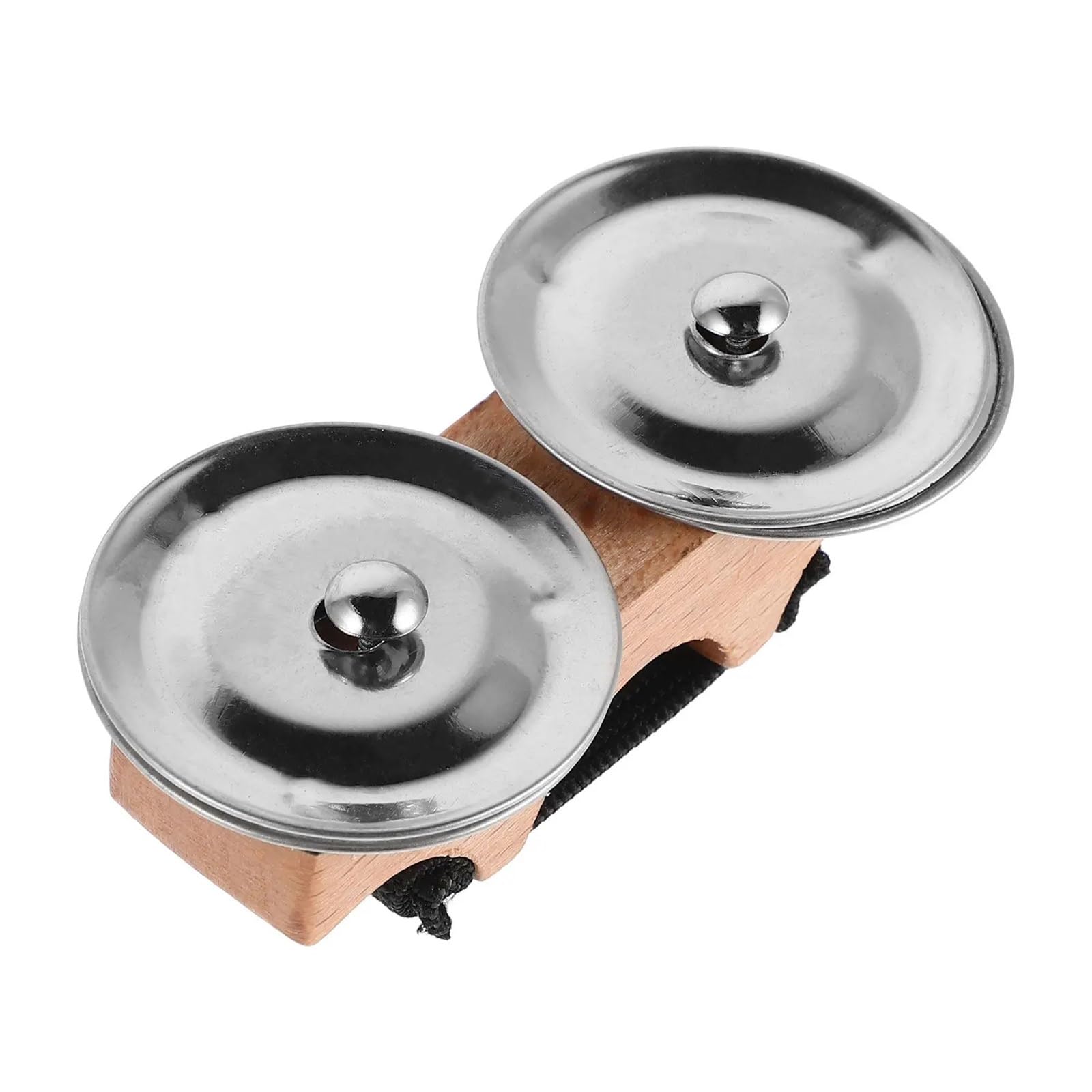 Platillos de Mano Mini platillos for dedos, instrumento de percusión con sonido resonante rico en cascabel acero y madera maciza, rendimiento Musical
