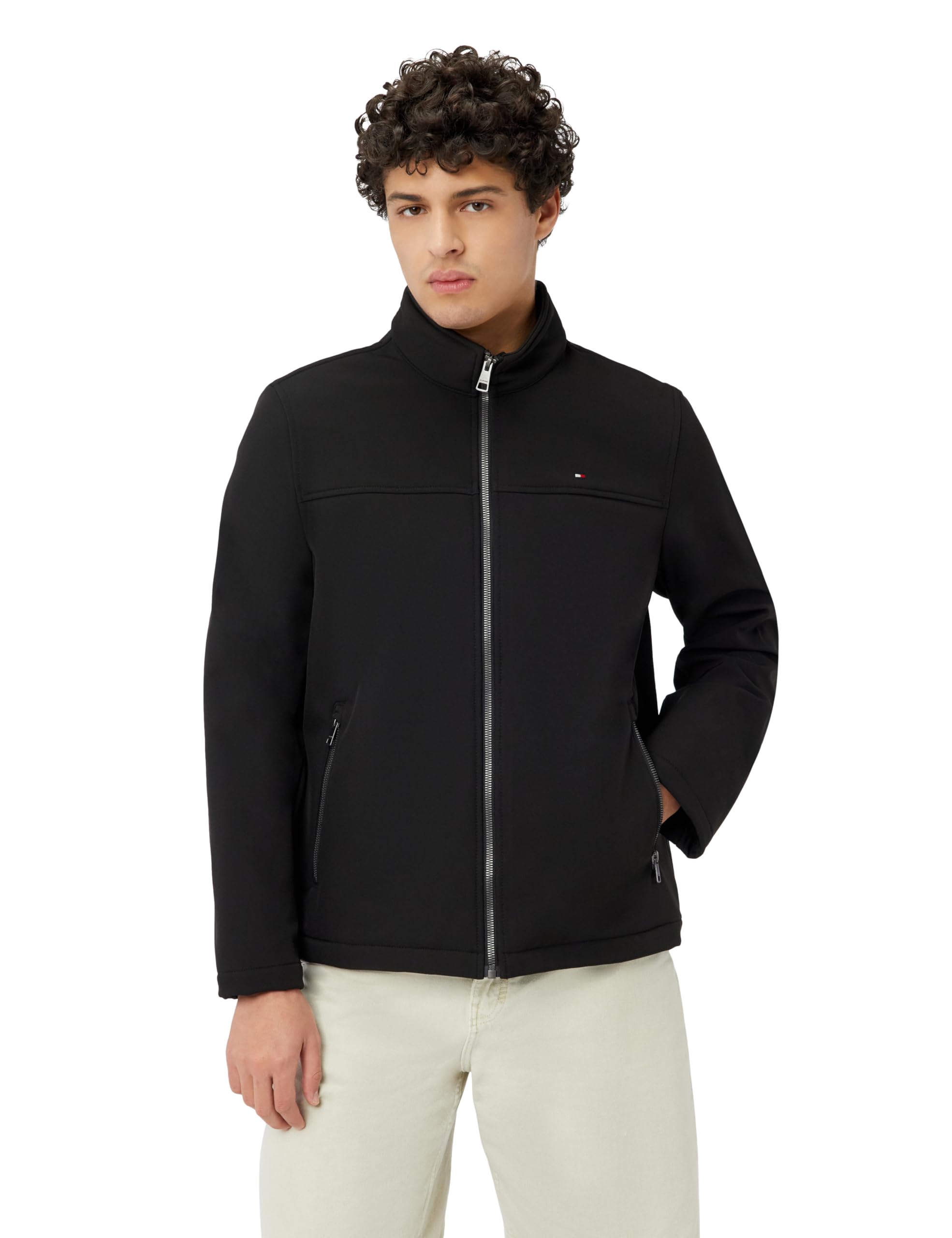 Tommy Hilfiger Men's Black Active Soft Shell Jacket Windbreaker, L