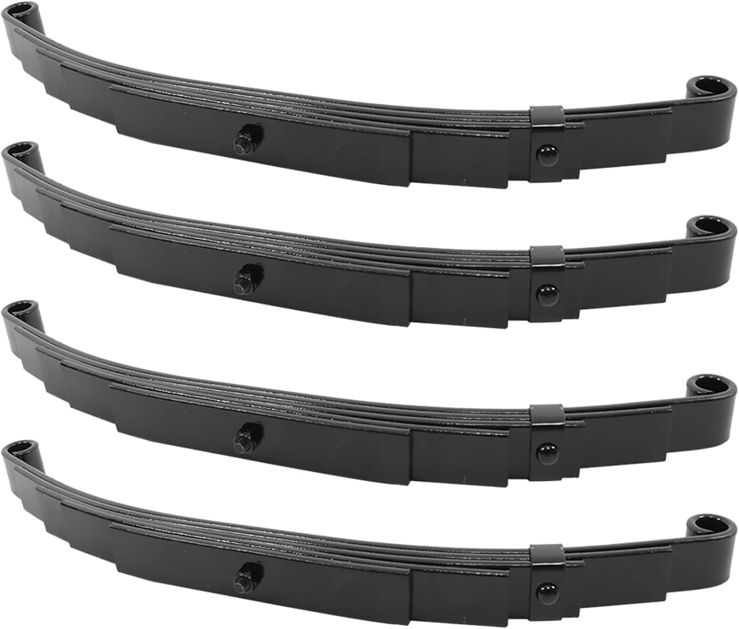 WFLNHB 4-Pack of Trailer Leaf Spring 5 Leaf Double Eye 3000lbs Cap for 5200lb - 6000lbs Axle Replacement for SW5, UNA111, PR5, 9150018, 93163